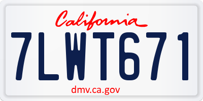 CA license plate 7LWT671