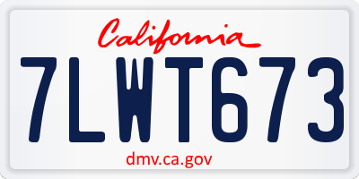 CA license plate 7LWT673