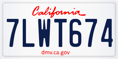 CA license plate 7LWT674