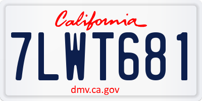 CA license plate 7LWT681