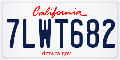 CA license plate 7LWT682