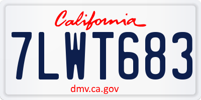 CA license plate 7LWT683