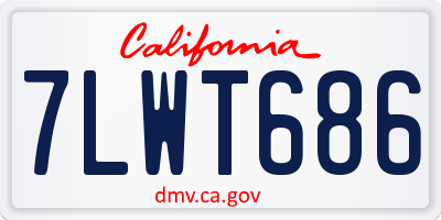CA license plate 7LWT686