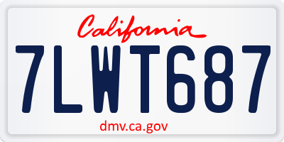CA license plate 7LWT687