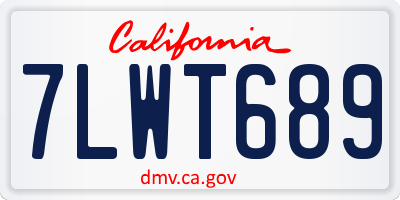 CA license plate 7LWT689