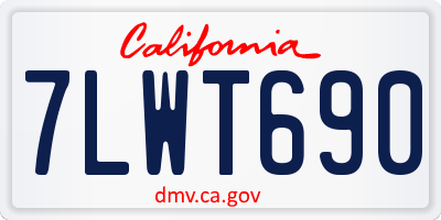 CA license plate 7LWT690