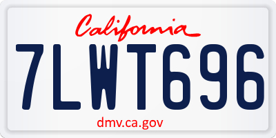 CA license plate 7LWT696