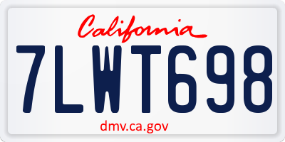 CA license plate 7LWT698