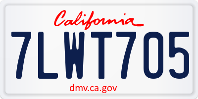 CA license plate 7LWT705