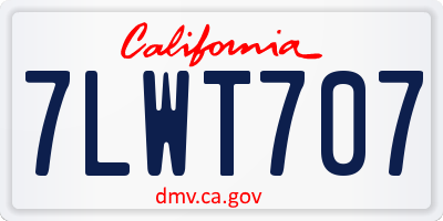 CA license plate 7LWT707