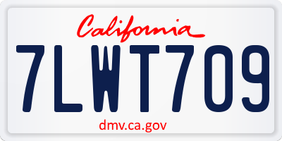 CA license plate 7LWT709