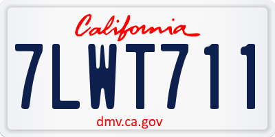 CA license plate 7LWT711
