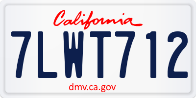 CA license plate 7LWT712