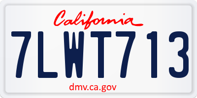 CA license plate 7LWT713