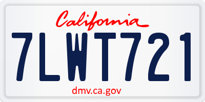CA license plate 7LWT721