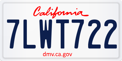 CA license plate 7LWT722