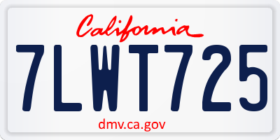 CA license plate 7LWT725