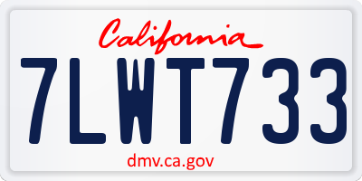 CA license plate 7LWT733