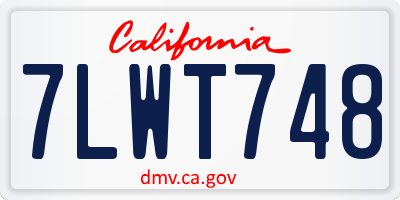 CA license plate 7LWT748