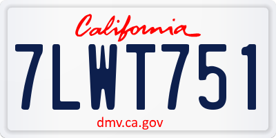 CA license plate 7LWT751