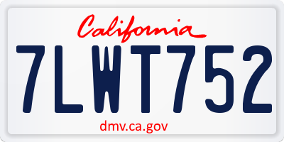 CA license plate 7LWT752