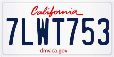 CA license plate 7LWT753