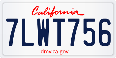 CA license plate 7LWT756