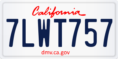 CA license plate 7LWT757