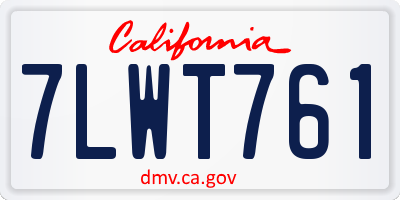 CA license plate 7LWT761
