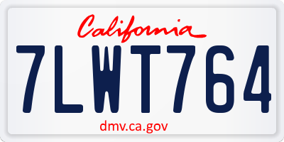 CA license plate 7LWT764