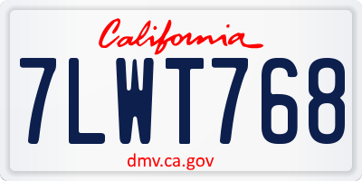 CA license plate 7LWT768