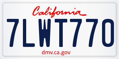 CA license plate 7LWT770