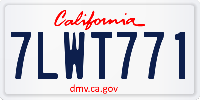 CA license plate 7LWT771