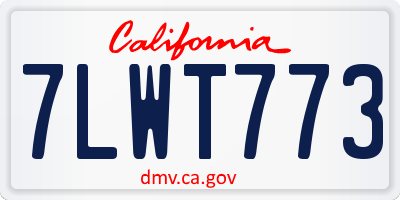 CA license plate 7LWT773