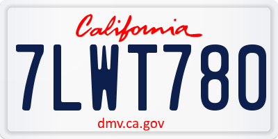 CA license plate 7LWT780