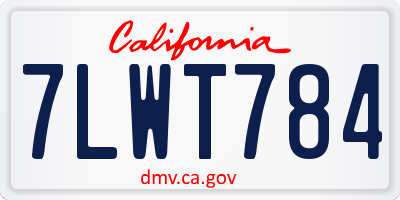 CA license plate 7LWT784