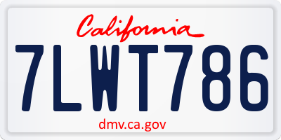 CA license plate 7LWT786