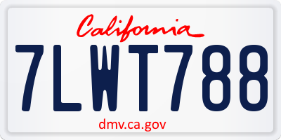 CA license plate 7LWT788