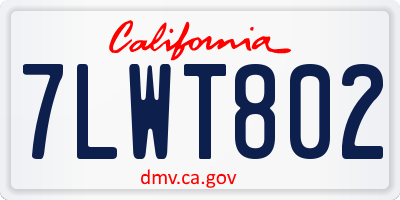 CA license plate 7LWT802
