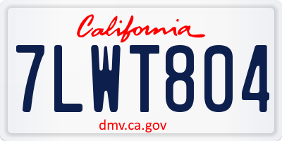 CA license plate 7LWT804