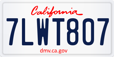 CA license plate 7LWT807