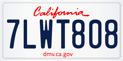 CA license plate 7LWT808