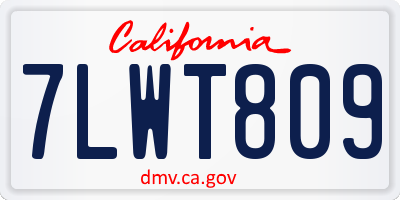 CA license plate 7LWT809