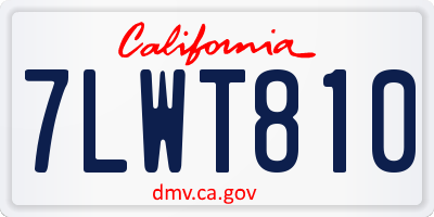 CA license plate 7LWT810