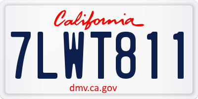 CA license plate 7LWT811