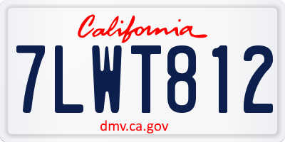 CA license plate 7LWT812