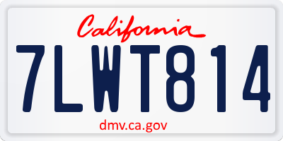 CA license plate 7LWT814