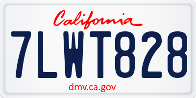 CA license plate 7LWT828