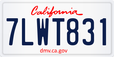 CA license plate 7LWT831