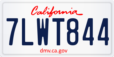 CA license plate 7LWT844